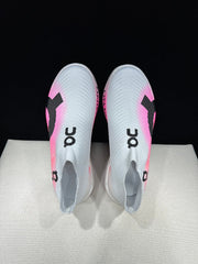 On Cloudboom Strike LS Running Shoes in Pink and White