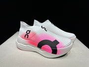 On Cloudboom Strike LS Running Shoes in Pink and White