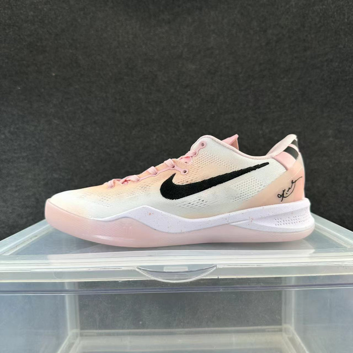 Nike White and Pink Low-Top Basketball Sneakers