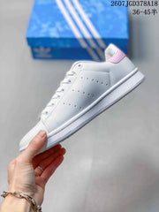 adidas Stan Smith White and Pink Low-Top Sneakers