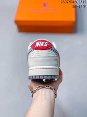Nike SB Dunk Low Sneakers White Gray Red 2607ND1602A12