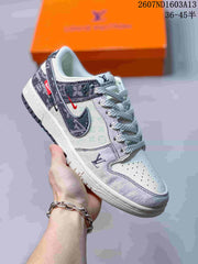 Nike SB Dunk Low LV-Pattern Grey White Sneakers
