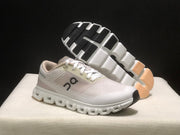 On Cloud 6 Push Sneakers in White and Beige