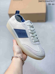 ECCO 2607GXD447A17 White and Blue Perforated Sneakers