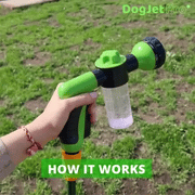 🐕 Dog Bath Sprayer with Soap Dispenser — 8-Mode Hose Attachment