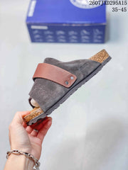 Birkenstock Boston Suede Clogs Brown Gray 2607JXD295A15