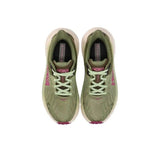HOKA Trail Running Shoes in Olive Green and Pink