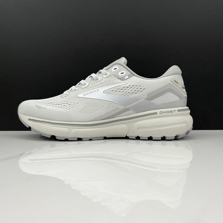 Brooks Ghost 15 Running Shoes in White and Grey