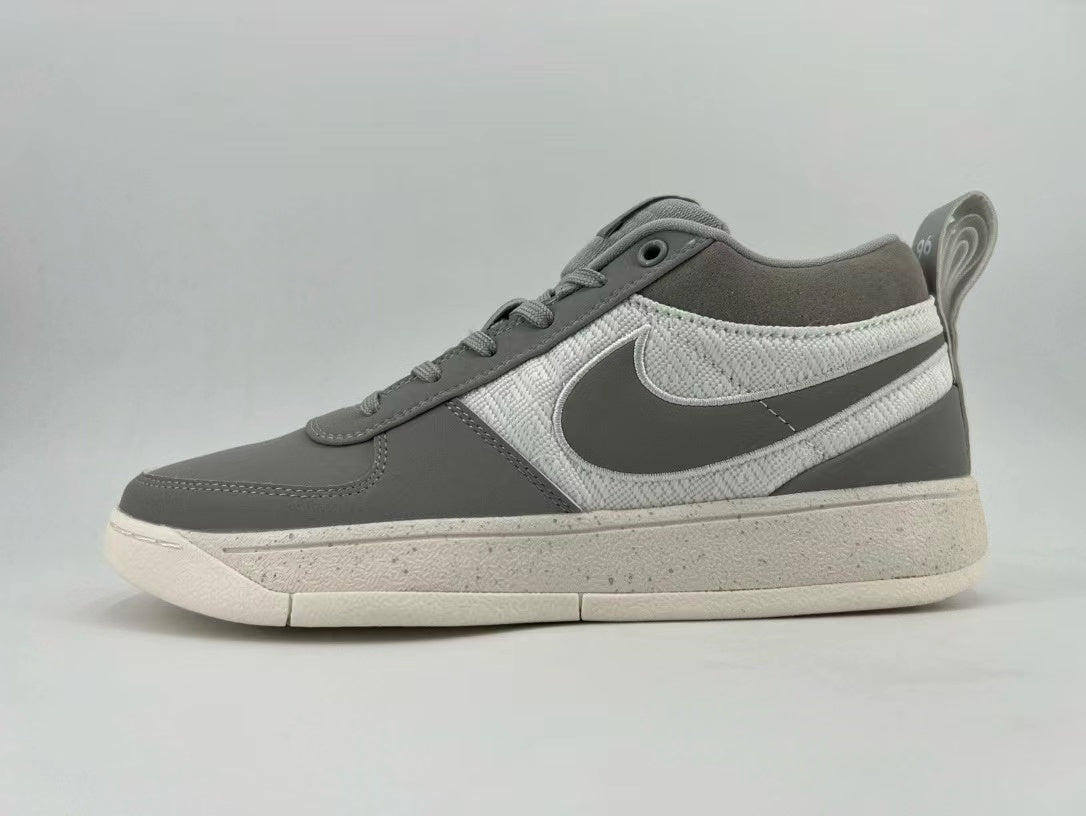 Nike Gray and White Low-Top Sneakers