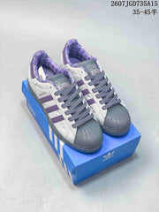 Adidas Superstar Sneakers White Purple Gray 2607JGD735A15