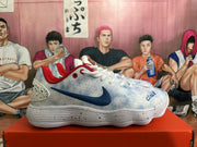 Nike Basketball Sneakers in White, Blue and Red