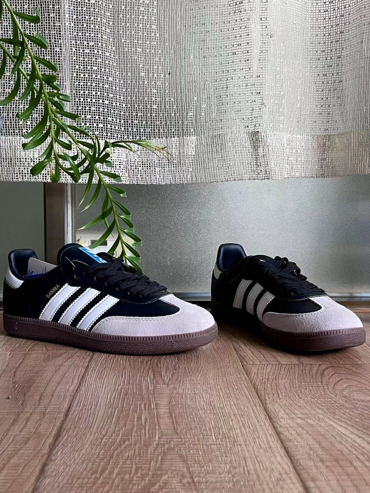Adidas Samba Sneakers in Black, White and Gum