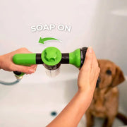🐕 Dog Bath Sprayer with Soap Dispenser — 8-Mode Hose Attachment