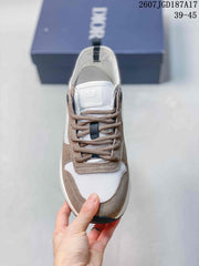 Dior B25 Runner Low-Top Sneakers in White and Taupe