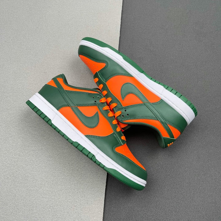 Nike Dunk Low Miami Hurricanes Green and Orange DD1391-300