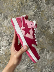 BAPE SK8 STA Sneakers in Pink and Burgundy