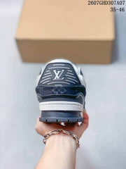 Louis Vuitton Trainer Low Sneakers White Black 720370YPE