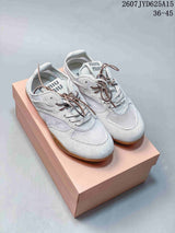Miu Miu Gymnasium Low-Top Sneakers White Grey Gum Sole