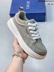 Dior Casual Lace-Up Sneakers in Gray Green