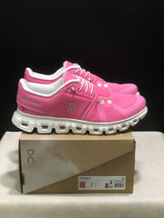On Cloud 6 Sneakers in Pink and White
