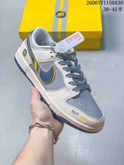 Nike SB Dunk Low Louis Vuitton-Style Sneakers, Grey and Blue