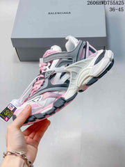 Balenciaga Track 2 Sneakers in White, Pink and Gray