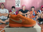 Nike Orange Low-Top Sneakers with Tan Swoosh