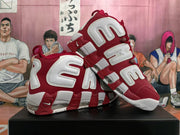 Nike Air More Uptempo Red and White Basketball Sneakers