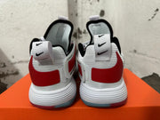 Nike White and Red Basketball Sneakers with Strap