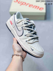 Nike SB Dunk Low Supreme-Style White Grey Sneakers