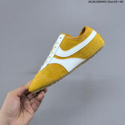 GG Women's Yellow and White Suede-Style Lace-Up Sneakers