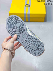 Nike SB Dunk Low Sneaker in Grey, White and Yellow