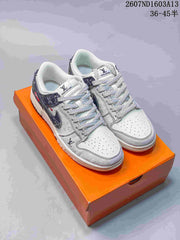 Nike SB Dunk Low LV-Pattern Grey White Sneakers