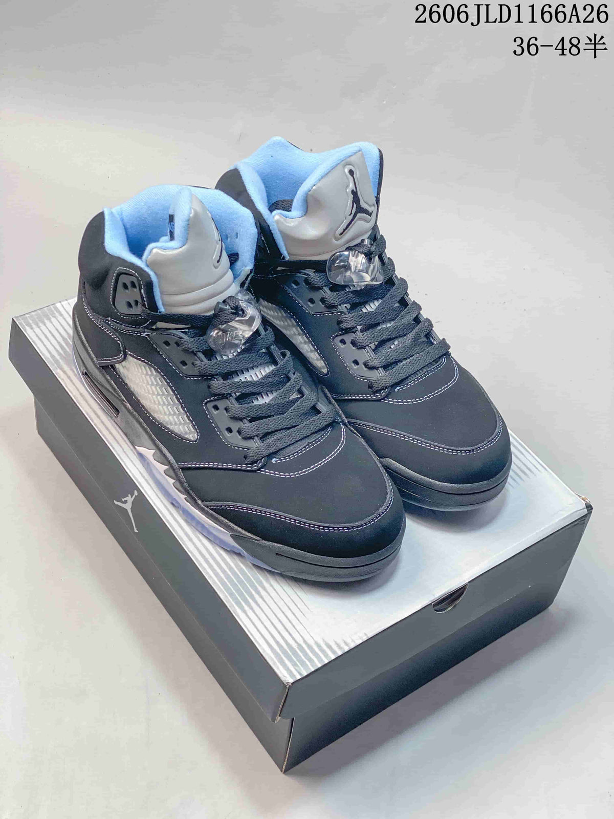Jordan Air Jordan 5 High-Top Sneakers in Black and Blue