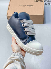 Rick Owens Low-Top Sneakers in Navy and White