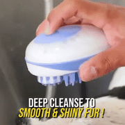 🛁 Pet Silicone Bath & Massage Brush — 2-in-1 Shampoo Dispenser