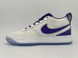 Nike White and Purple Low-Top Sneakers