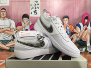 Nike Basketball Sneakers in White with Patterned Swoosh