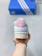 Adidas Superstar Custom White Sneakers with Pastel Laces