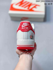 Nike Air Force 1 Low White Red Sneakers 2607JDD1359A19