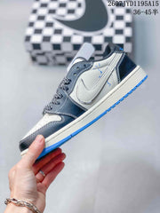Jordan Air Jordan 1 Low White Black Blue Sneakers 2607JYD1195A15