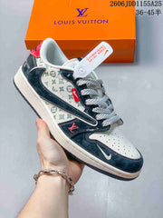 Jordan 1 Low Style Sneakers Navy White Red 2606JDD1155A25