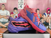 Pink and Purple Basketball Sneakers with Black Accents