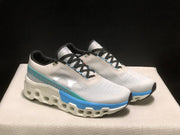 On Cloudmonster 2 Running Shoes in White and Blue