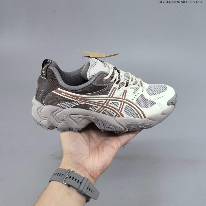 ASICS GEL-NANDI NR Sneakers in Cream, Gray and Brown