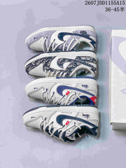 Nike SB Dunk Low Sneakers in White, Gray and Navy Styles