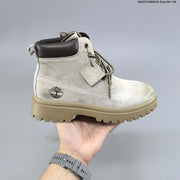 Timberland Mid-Top Lace-Up Boots in Wheat and Taupe