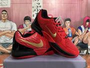 Nike Basketball Shoes Red and Black with Gold Swoosh