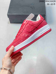 Nike Air Force 1 '07 Low Red Patterned Sneakers