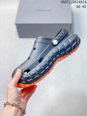 Balenciaga Tire Sole Clog Sandals Black Orange 2607JJD514A14
